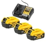 DEWALT Akku-Kit 3 x 18V/5Ah + System-Schnellladeger&auml;t - Schwarz/Gelb
