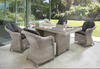 Destiny Sitzgruppe MALAGA LUNA 4 Sessel + Tisch 200x100x75cm, vintage weiß