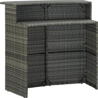 vidaXL Garten-Bartisch Grau 120x55x110 cm Poly Rattan