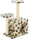 vidaXL Katzen-Kratzbaum Sisal 60 cm Beige Pfoten-Aufdruck - Beige