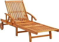 vidaXL Sonnenliegen 2 Stk. mit Tisch und Auflagen Massivholz Akazie