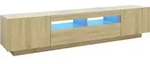 vidaXL TV-Schrank mit LED-Leuchten Sonoma-Eiche 200x35x40 cm - Braun