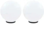 vidaXL LED-Gartenleuchten 2 Stk. Kugelf&ouml;rmig 40 cm PMMA - Wei&szlig;