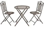 Bistroset 'Biella' 3-tlg. klappbar Metall Edelrost-Braun - Braun