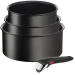 Tefal Ingenio Unlimited 4-teiliges Kasserollen-Set, Gemischtes Set, Schwarz,
