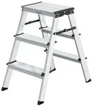 SONGMICS Leiter, Trittleiter, Aluleiter mit 3 Stufen, Stehleiter, bis 150 kg
