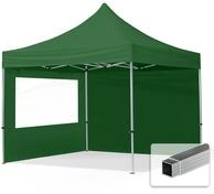 TOOLPORT 3x3m Aluminium Faltpavillon, inkl. 2 Seitenteile, dunkelgr&uuml;n