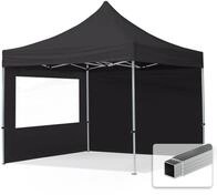 TOOLPORT 3x3m Aluminium Faltpavillon, inkl. 2 Seitenteile, schwarz