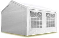 TOOLPORT Partyzelt Pavillon 3x3 m in wei&szlig; PE Plane 350 N Wasserdicht UV Schutz
