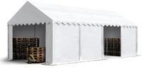 TOOLPORT Lagerzelt 4x8 m Industriezelt Unterstand PVC Plane 750 N wei&szlig; mit