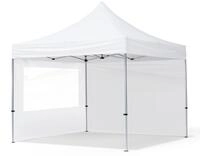 TOOLPORT 3x3m Aluminium Faltpavillon, inkl. 2 Seitenteile, wei&szlig;