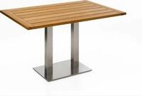 Niehoff - Rechteckiger Bistrotisch - Teak Teak ge&ouml;lt Edelstahl geb&uuml;rstet 120...