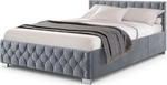 Juskys Polsterbett Nizza 120x200 cm Grau - Bettgestell mit Lattenrost, Stauraum & LED