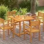 vidaXL Tischplatte Massivholz Teak Quadratisch 90&times;90&times;2,5 cm - Braun