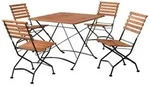 Merxx Schlossgarten Gartenm&ouml;bel Set 5tlg., 4 Klappst&uuml;hle, Klapptisch 90 x 90 cm -