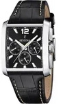 Festina Herren Uhr Elegant Leder Armbanduhr schwarz UF20636/4 - Schwarz