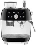 SMEG EGF03BLEU Espressomaschine, Kaffeevollautomat 50s Style, schwarz - Schwarz