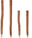 5 Holzpfosten f&uuml;r Staketenzaun 1,5m I Durchmesser 6-9cm I Zaunpfosten aus...