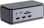 Lindy 43372, Andocken, USB4, 100 W, 3,5 mm, 1000 Mbit/s, Anthrazit - Grau