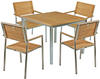 Tischgruppe DENVER Set 3, 5-tlg. | 1 × Tisch 304790 | 4 × Stapelstuhl 304768 (1 ×