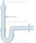 HAAS Waschmaschinen-Siphon 1930 DN 40, Kombi-Ger&auml;teanschluss, Ablaufgarnitur - Wei&szlig;