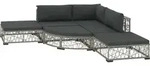 vidaXL 6-tlg. Garten-Lounge-Set mit Kissen Poly Rattan Grau - Grau