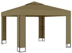 vidaXL Pavillon mit Doppeldach 3x3x2,7 m Taupe 180 g/m&sup2;