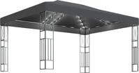 vidaXL Pavillon mit LED-Lichterkette 3x4 m Anthrazit Stoff
