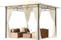 TOOLPORT Gartenpavillon 3x3 m wasserdicht Premium Pavillon mit 4 Seitenteilen