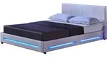 HOME DELUXE - LED Bett Asteroid - Wei&szlig;, 140 x 200 cm - inkl. Lattenrost I