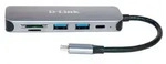 D-Link DUB-2325 5-in-1 USB-C Hub mit Card Reader - Grau