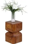 WOHNLING Beistelltisch WL1.562 Sheesham Vollholz 30x45x30cm Rustikaler...