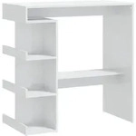 vidaXL Bartisch mit Regal Hochglanz-Wei&szlig; 100x50x101,5 cm - Wei&szlig;