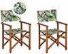 BELIANI Gartenstühle 2er Set Dunkles Akazienholz mit Wechselbarem Bezug...