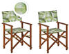 BELIANI Gartenstühle 2er Set Dunkles Akazienholz mit Wechselbarem Bezug Grau /