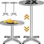 CASARIA Stehtisch 2er Set H&ouml;henverstellbar - Wei&szlig;