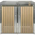 Westmann M&uuml;lltonnenbox Planta Edelstahl 2x240 L M&uuml;lltonnenbox mit Pflanzdach Silber