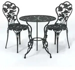 vidaXL 3-tlg. Bistro-Set Aluminiumguss Schwarz - Schwarz
