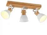 Lindby Deckenspot Merela, wei&szlig;, 45 cm, 3-flammig, Holz, E14 - Hellbraun