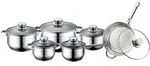 Topf-, Pfanne- und Kochtopf-Set, 6 St&uuml;ck - Silber - Silber