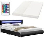 Juskys Polsterbett Sevilla 180 x 200 cm mit Matratze, Lattenrost, LED...