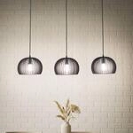 Lindby Pendellampe Jusra, 99cm, 3-flg., schwarz, Metall, E27