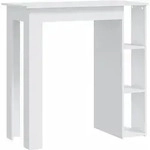 vidaXL Bartisch mit Regal Wei&szlig; 102x50x103,5 cm Holzwerkstoff - Wei&szlig;