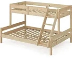 Etagenbett Vitalispa Everest Naturholz 140x200 / 90x200 cm, Model 39544 - Braun