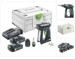 Festool C 18-Basic Akku Bohrschrauber 18 V 45 Nm Brushless + 2x Akku 3,0 Ah +