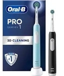 Oral-B Pro 1 Black und Caribbean Blue mit 2. Handst&uuml;ck - Schwarz/Wei&szlig;