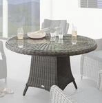 Destiny Gartentisch LUNA &Oslash;120x75cm, mit aufgelegter Glasplatte, vintage grau