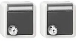 Gira Set 2x SCHUKO KD Schloss gleich + BSF WG AP 456030 (456030) - Grau