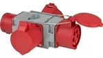 Brennenstuhl Kreuzverteiler CEE4 00V/32A 3fach - Grau/Rot