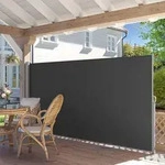 SONGMICS Seitenmarkise, ausziehbar, 180 x 450 cm, aus 220 g/m2 Polyester,